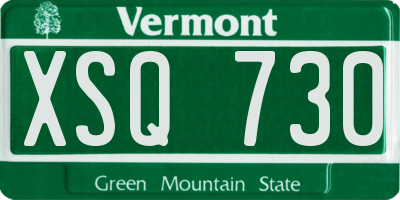 VT license plate XSQ730