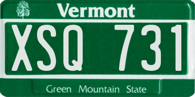 VT license plate XSQ731