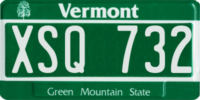 VT license plate XSQ732