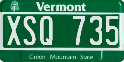 VT license plate XSQ735