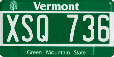 VT license plate XSQ736