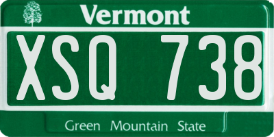VT license plate XSQ738