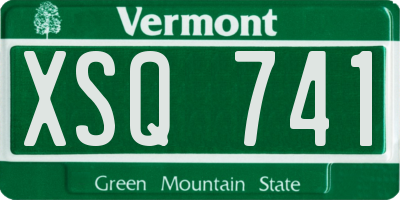 VT license plate XSQ741