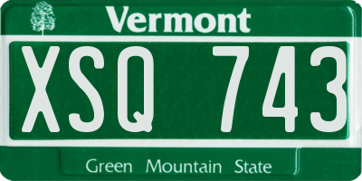 VT license plate XSQ743