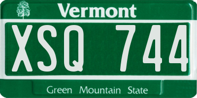 VT license plate XSQ744