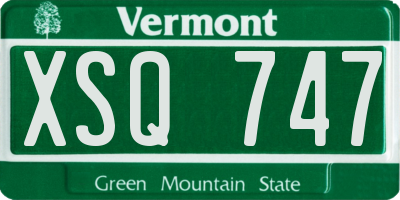 VT license plate XSQ747