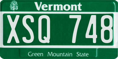 VT license plate XSQ748