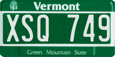 VT license plate XSQ749