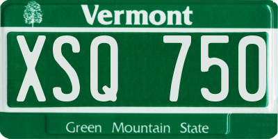 VT license plate XSQ750