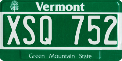 VT license plate XSQ752