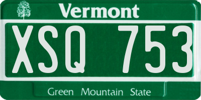 VT license plate XSQ753