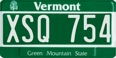 VT license plate XSQ754