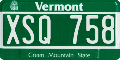 VT license plate XSQ758