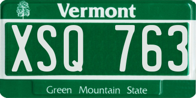 VT license plate XSQ763