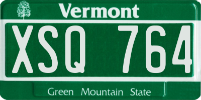 VT license plate XSQ764