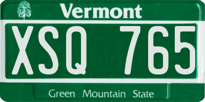 VT license plate XSQ765