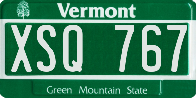 VT license plate XSQ767