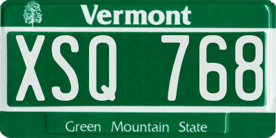 VT license plate XSQ768