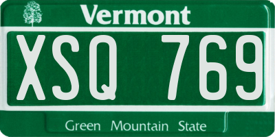 VT license plate XSQ769