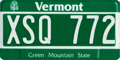 VT license plate XSQ772