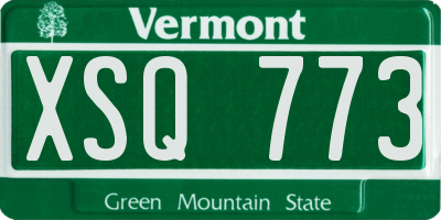 VT license plate XSQ773