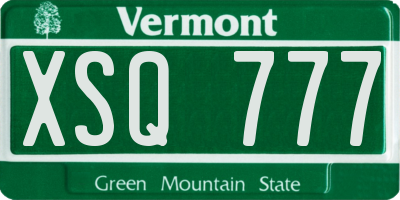 VT license plate XSQ777