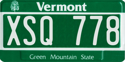 VT license plate XSQ778