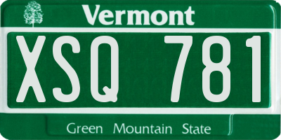 VT license plate XSQ781