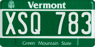 VT license plate XSQ783
