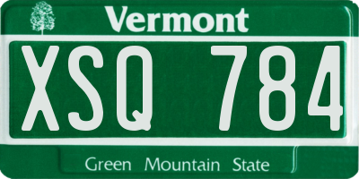VT license plate XSQ784