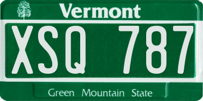 VT license plate XSQ787