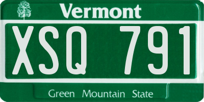 VT license plate XSQ791