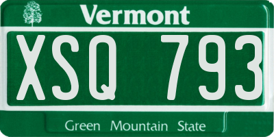 VT license plate XSQ793