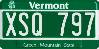 VT license plate XSQ797