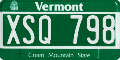 VT license plate XSQ798