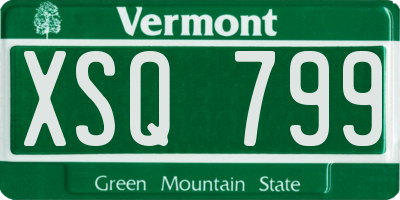 VT license plate XSQ799