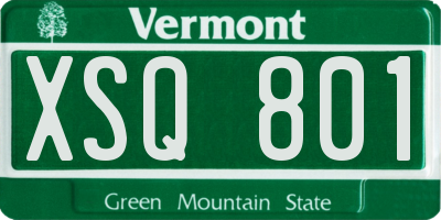 VT license plate XSQ801
