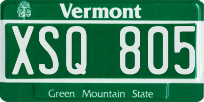 VT license plate XSQ805
