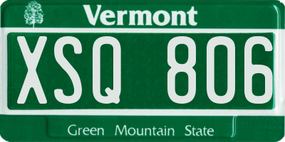 VT license plate XSQ806