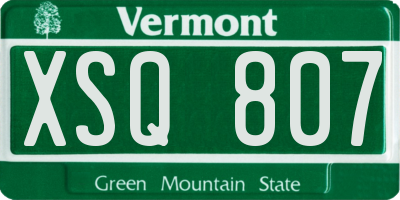 VT license plate XSQ807