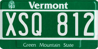 VT license plate XSQ812