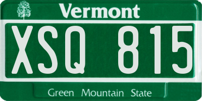 VT license plate XSQ815