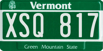 VT license plate XSQ817