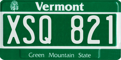 VT license plate XSQ821