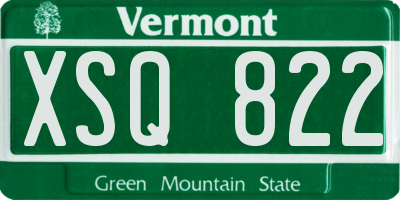 VT license plate XSQ822