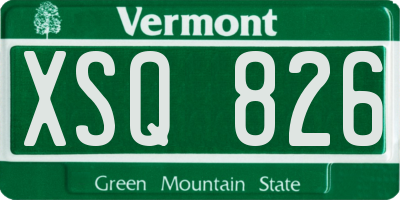 VT license plate XSQ826