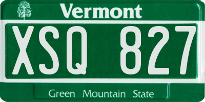 VT license plate XSQ827