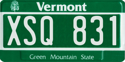 VT license plate XSQ831