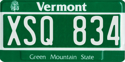 VT license plate XSQ834