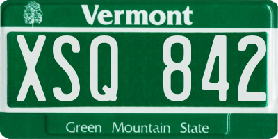 VT license plate XSQ842